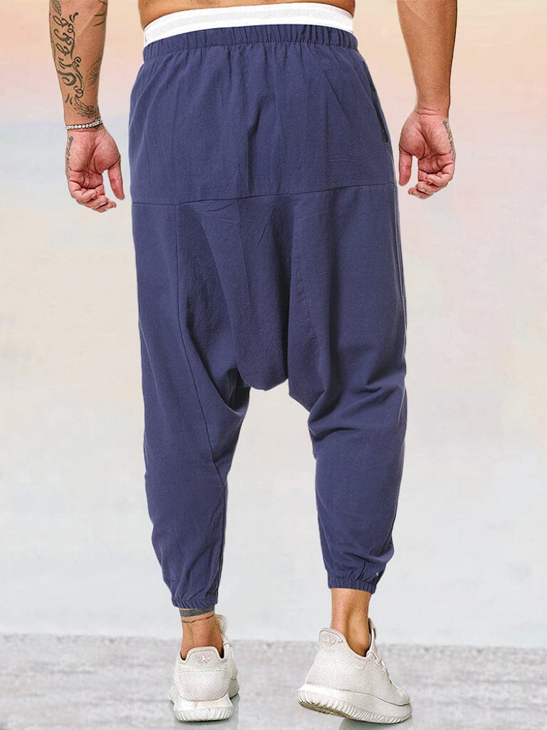 Cotton Linen Solid Color Harem Pants - Image 6