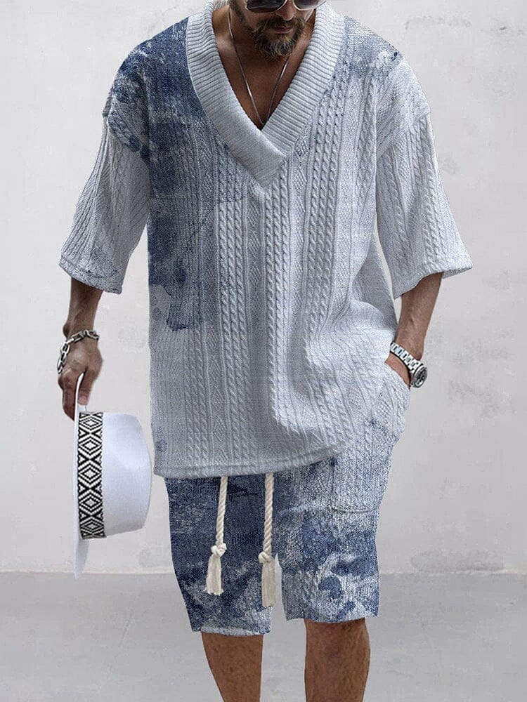 Cozy Creative Printed Knit Sweatshirt Set - Image 2