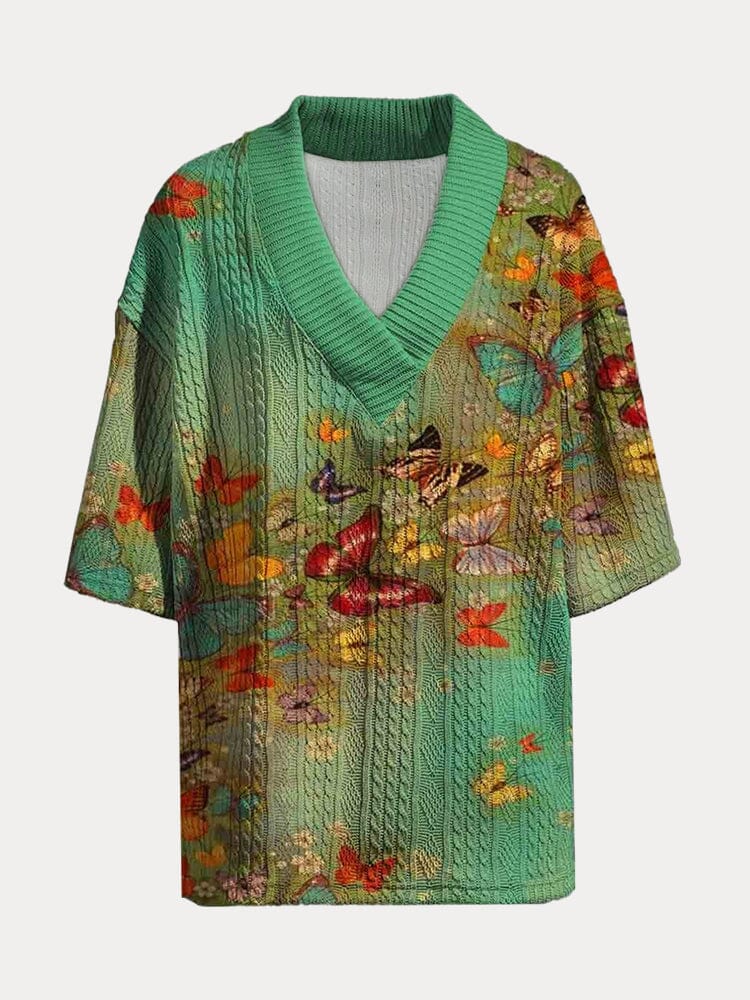 Cozy Creative Printed Knit Sweatshirt Set - Image 4