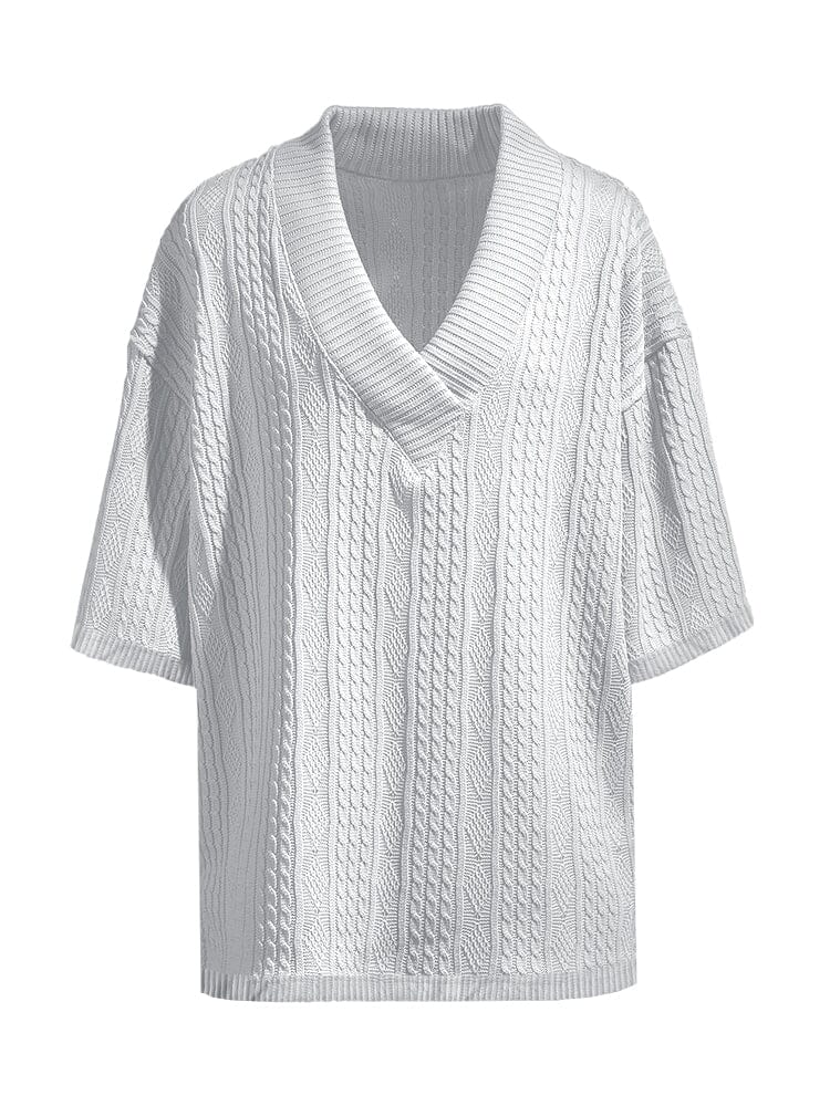 Casual Cable Knit T-shirt Set - Image 6