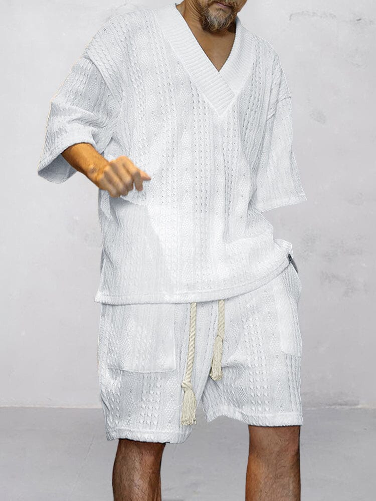 Casual Cable Knit T-shirt Set - Image 8