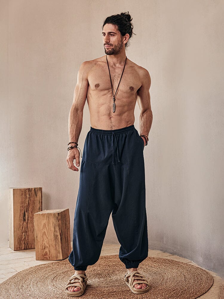 Cozy Linen Blend Harem Pants - Image 2