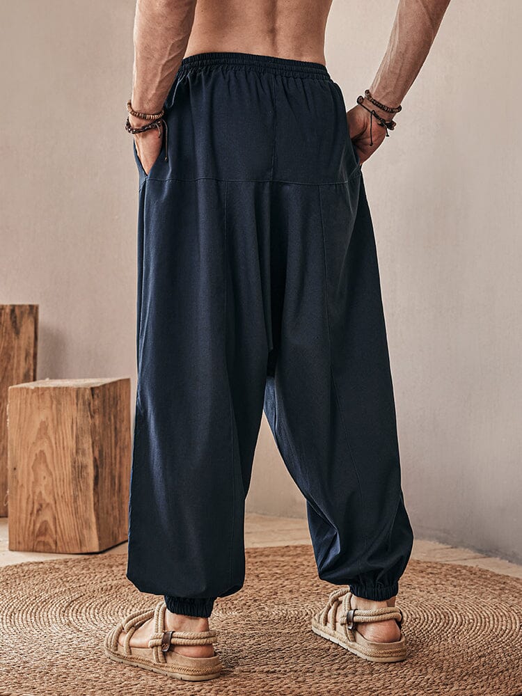 Cozy Linen Blend Harem Pants - Image 4