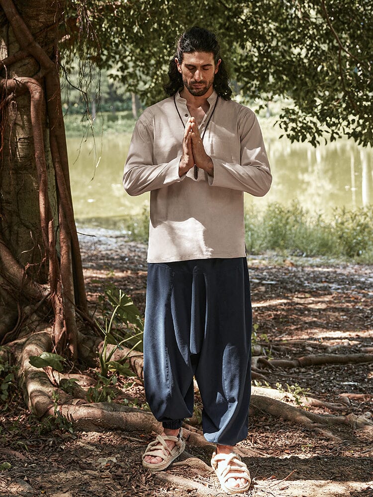 Cozy Linen Blend Harem Pants - Image 6