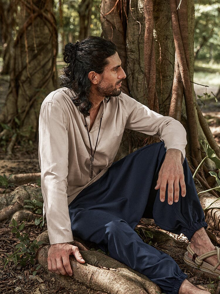 Cozy Linen Blend Harem Pants - Image 7