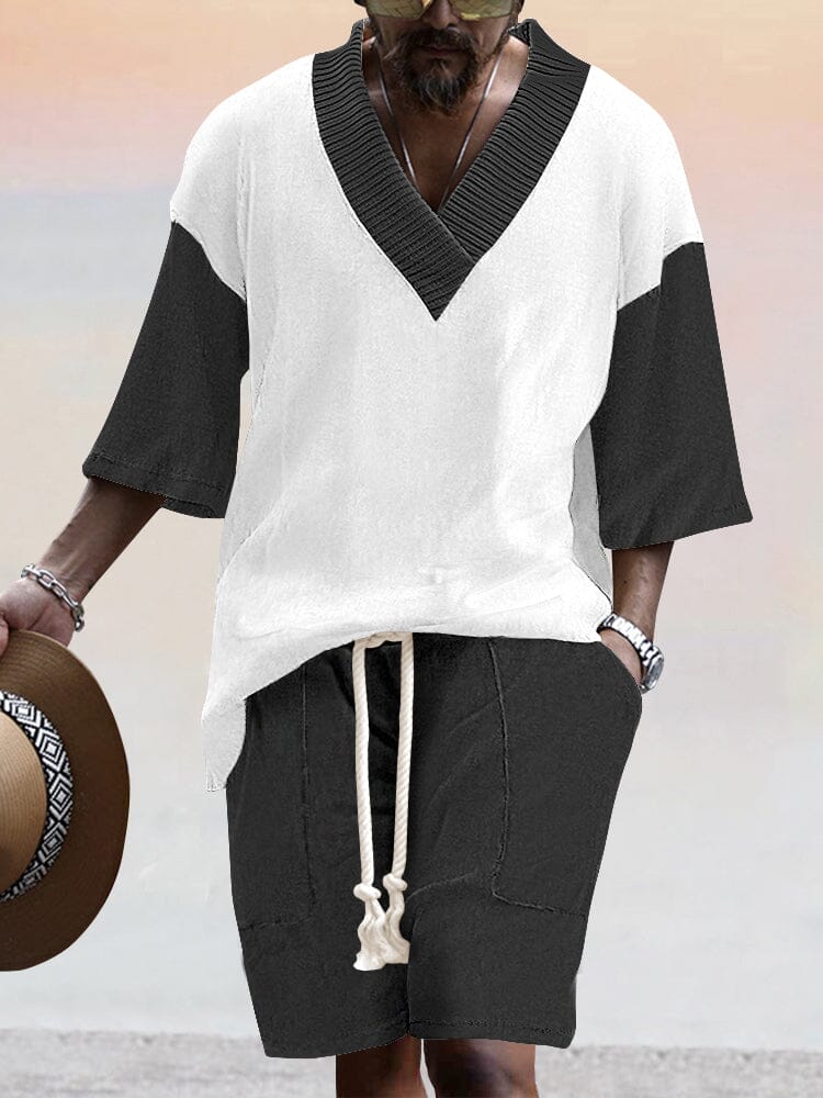 Cozy Splicing Sweatshirt Set - Image 3