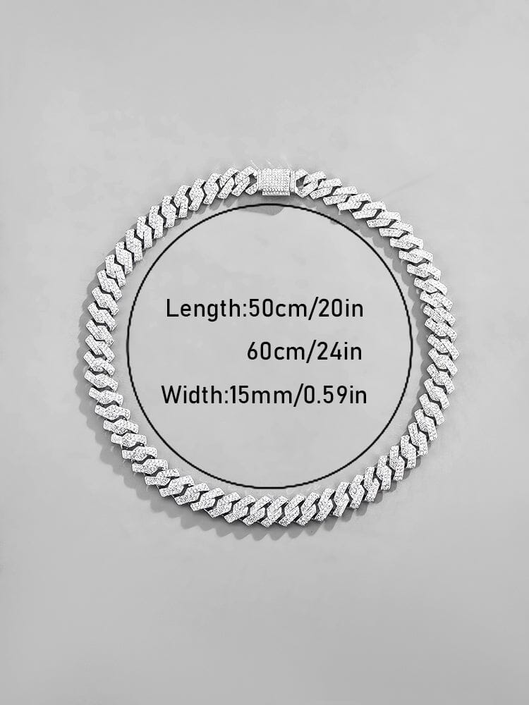 Cuban Link Chain Rhinestone Necklace - Image 11
