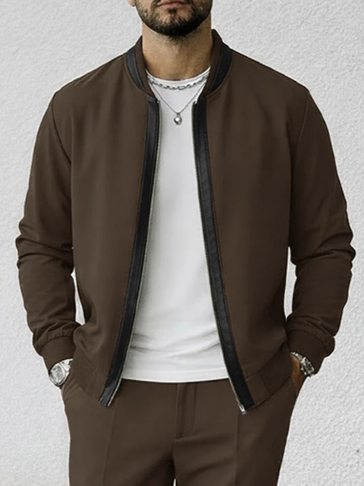 Daily Casual Suede Jacket and Pants Set - Image 3