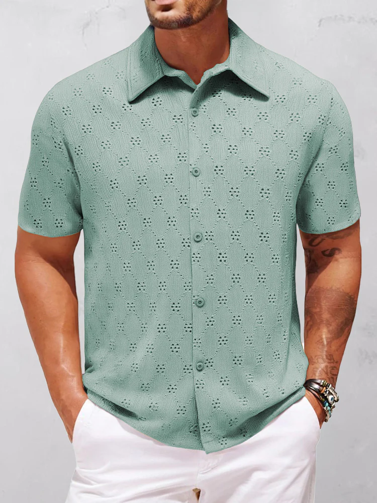 Delicate Cutout Textured Shirt