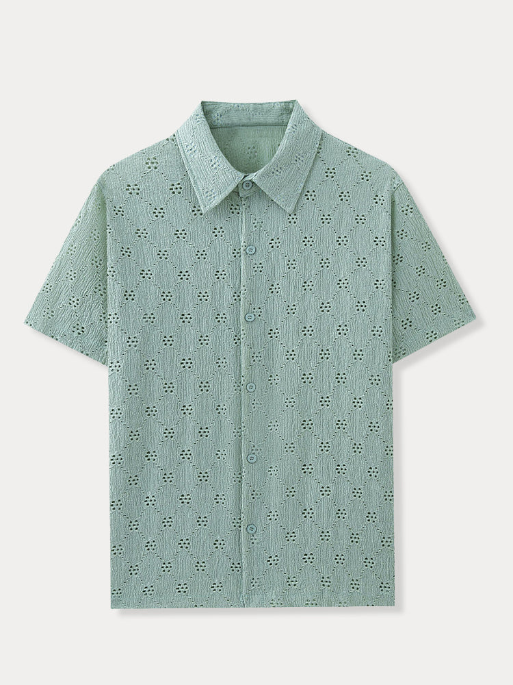 Delicate Cutout Textured Shirt - Image 4