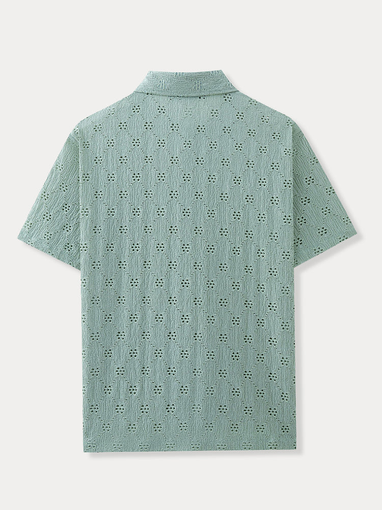 Delicate Cutout Textured Shirt - Image 5