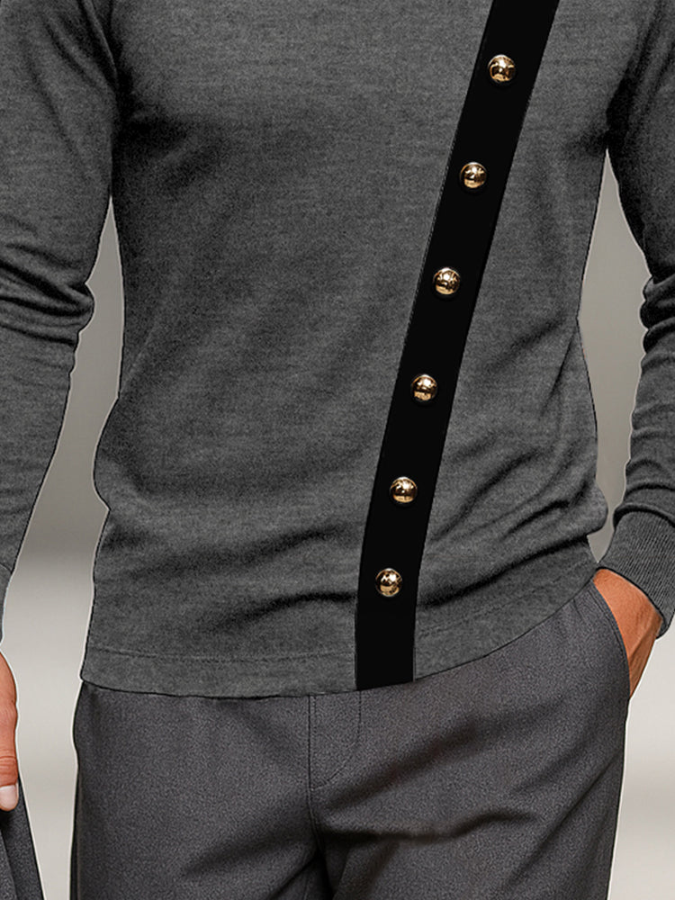 Designer Turtleneck Contrast Color Top - Image 4