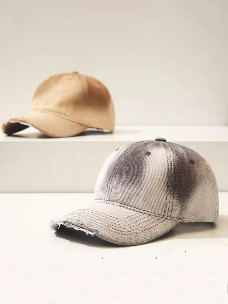 Distressed Gradient Cotton Denim Cap - Image 11