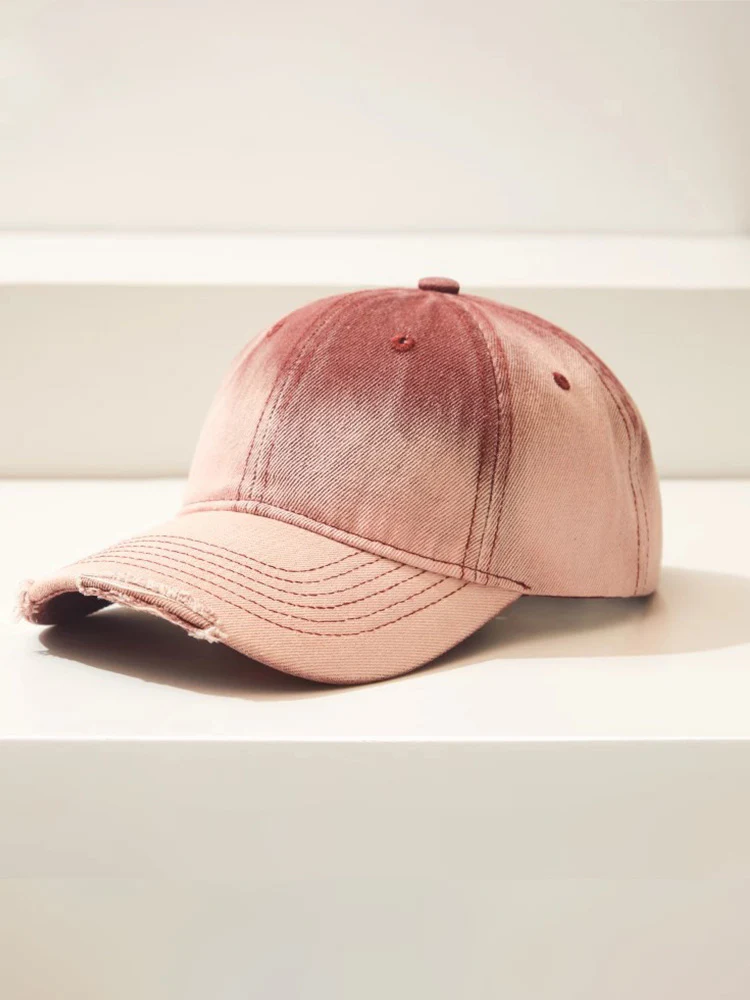 Distressed Gradient Cotton Denim Cap - Image 5