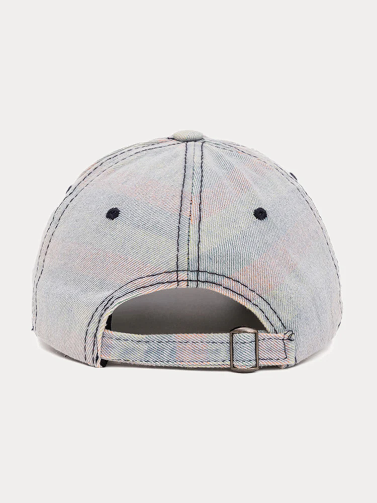 Distressed Washed Denim Baseball Cap - Image 13