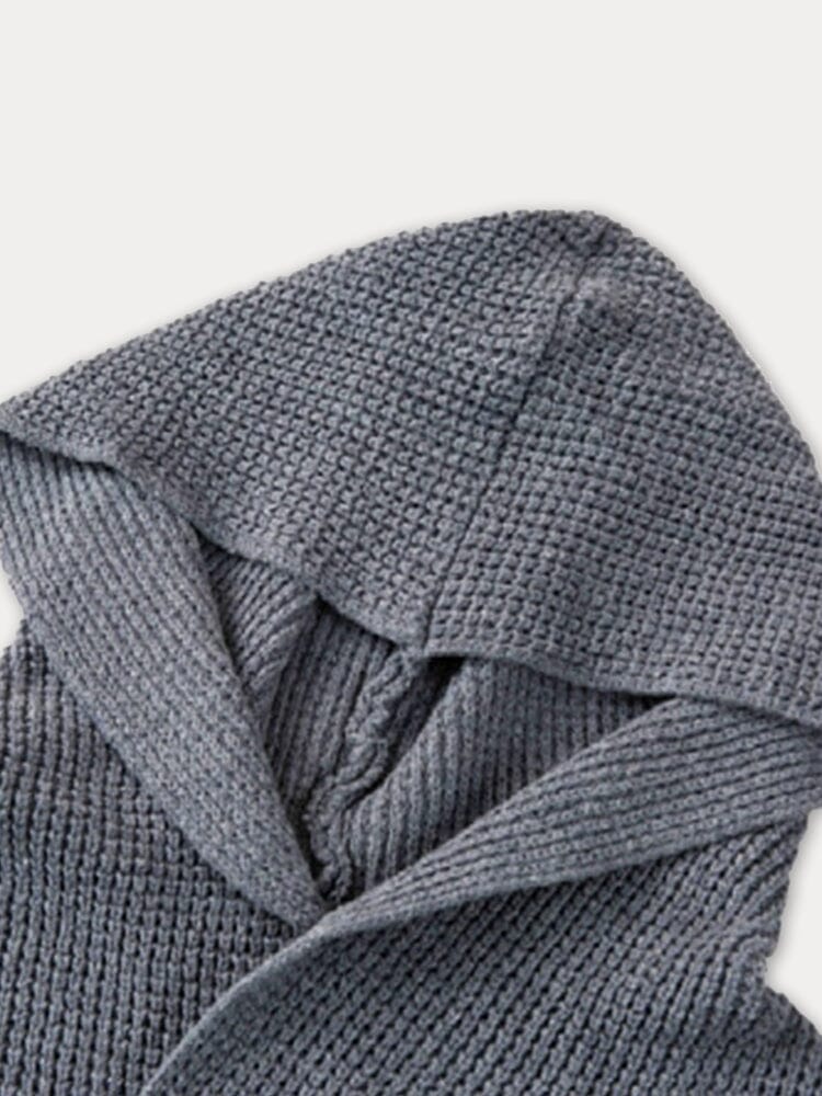 Double-Breasted Hooded Knit Cardigan - Image 2