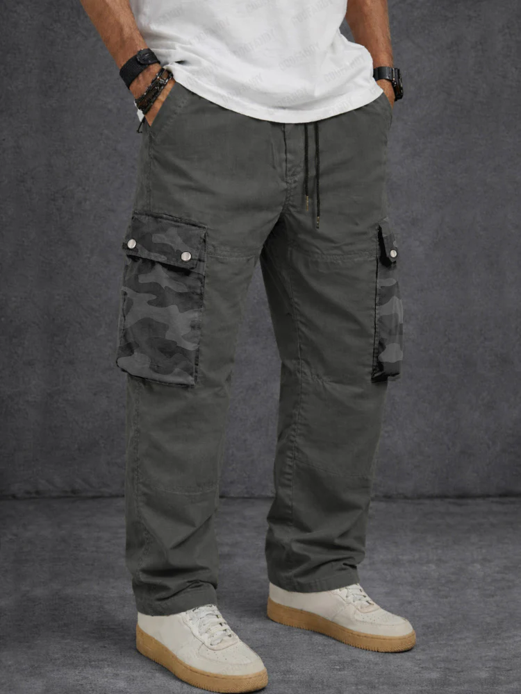 Durable 100% Cotton Camouflage Pocket Cargo Pants - Image 2
