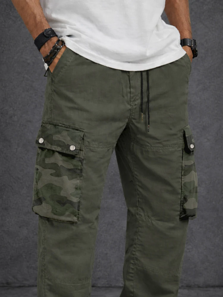 Durable 100% Cotton Camouflage Pocket Cargo Pants - Image 3