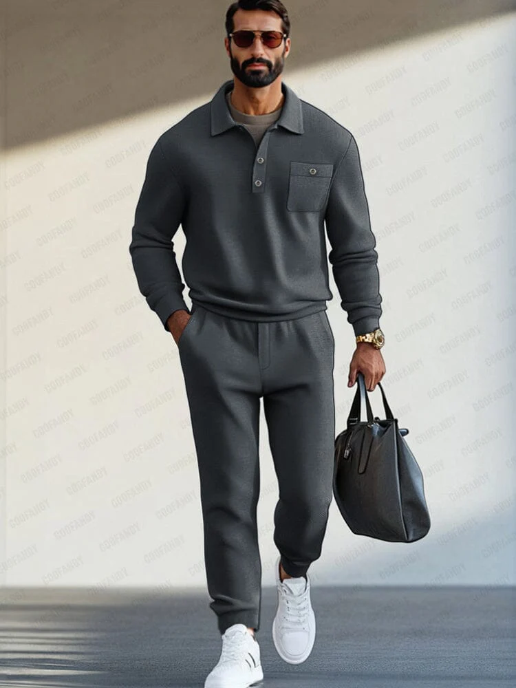 Effortless Comfy Polo Shirt Set - Image 2