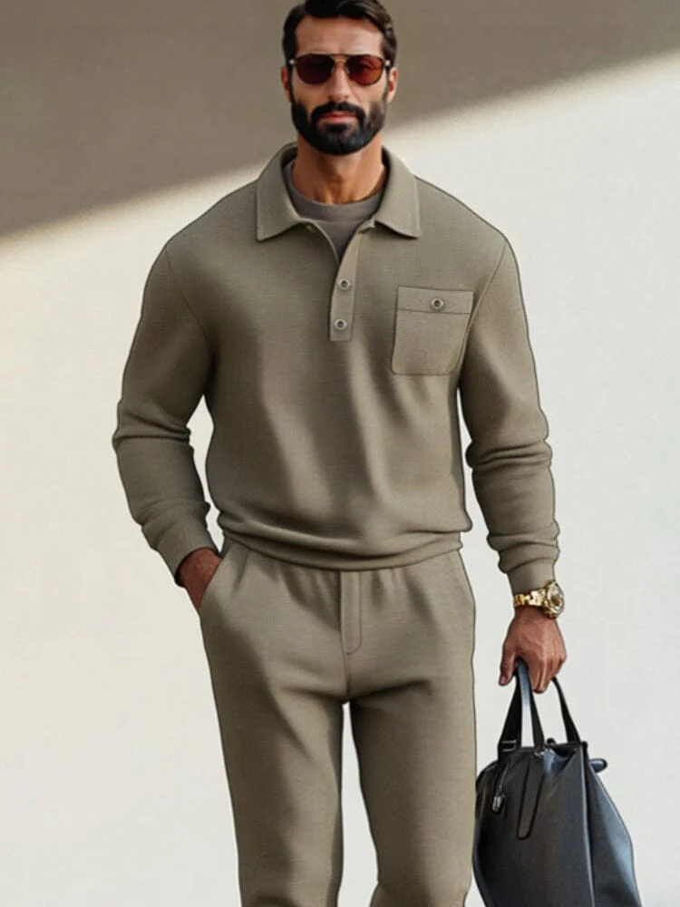 Effortless Comfy Polo Shirt Set - Image 3