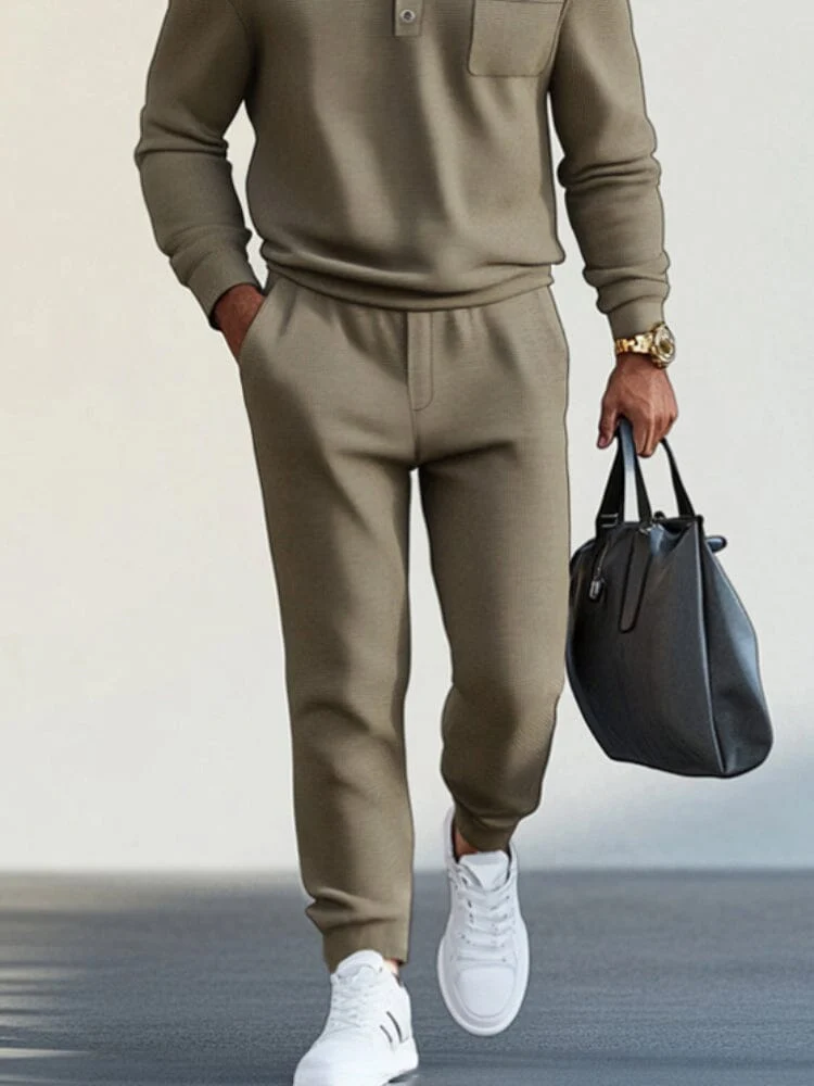 Effortless Comfy Polo Shirt Set - Image 4