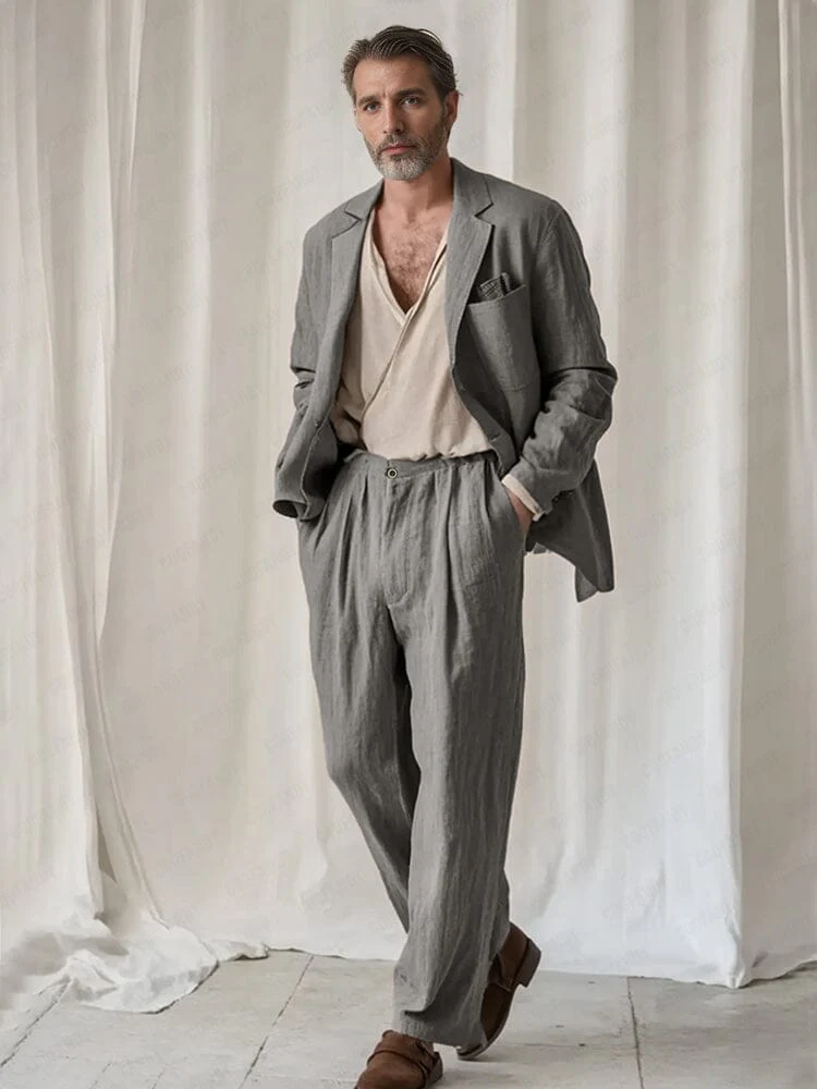Effortless Cotton Linen Suit Set - Image 2