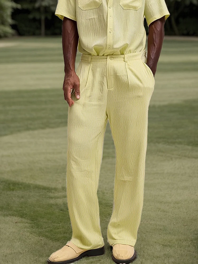 Effortless Daily Textured Shirt Pants Set - Image 4