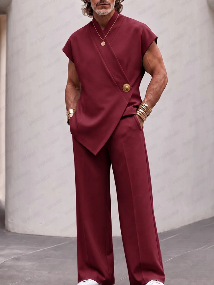 Effortless Luxe Sleeveless Top Pants Set - Image 2