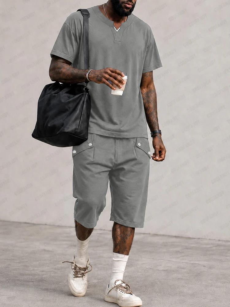 Effortless Sporty T-Shirt and Shorts Set - Image 2