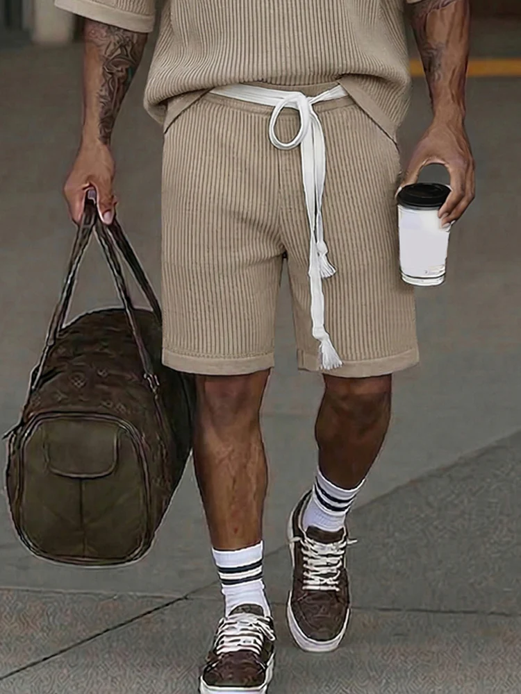 Effortless Summer Breathable Knit Shorts Set - Image 4