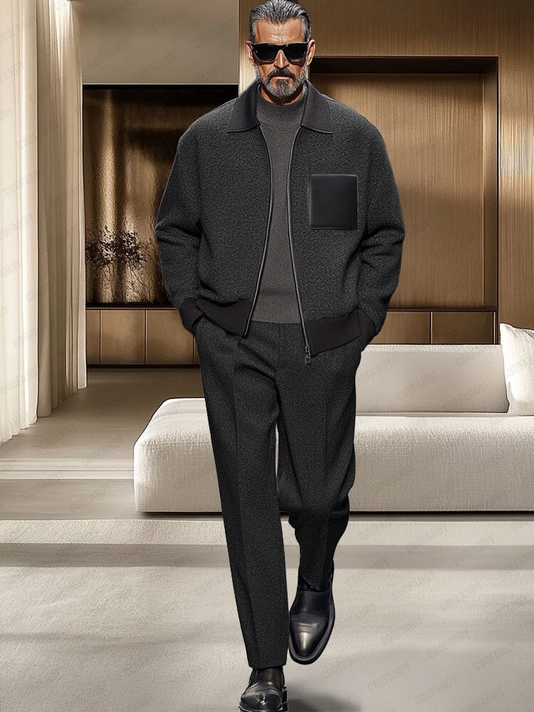 Elegant Colorblock Jacket Pants Set - Image 2
