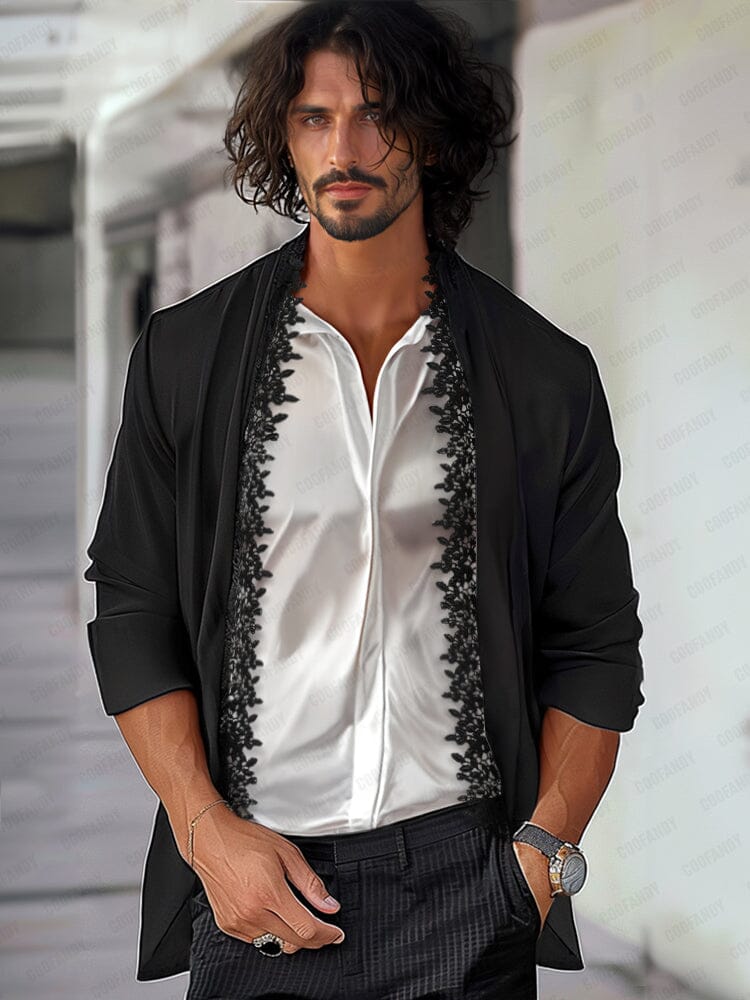 Elegant Lace Detail Blazer - Image 2