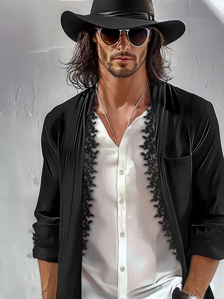 Elegant Lace Detail Blazer - Image 3