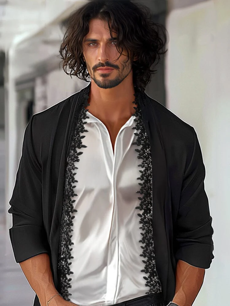 Elegant Lace Detail Blazer - Image 4