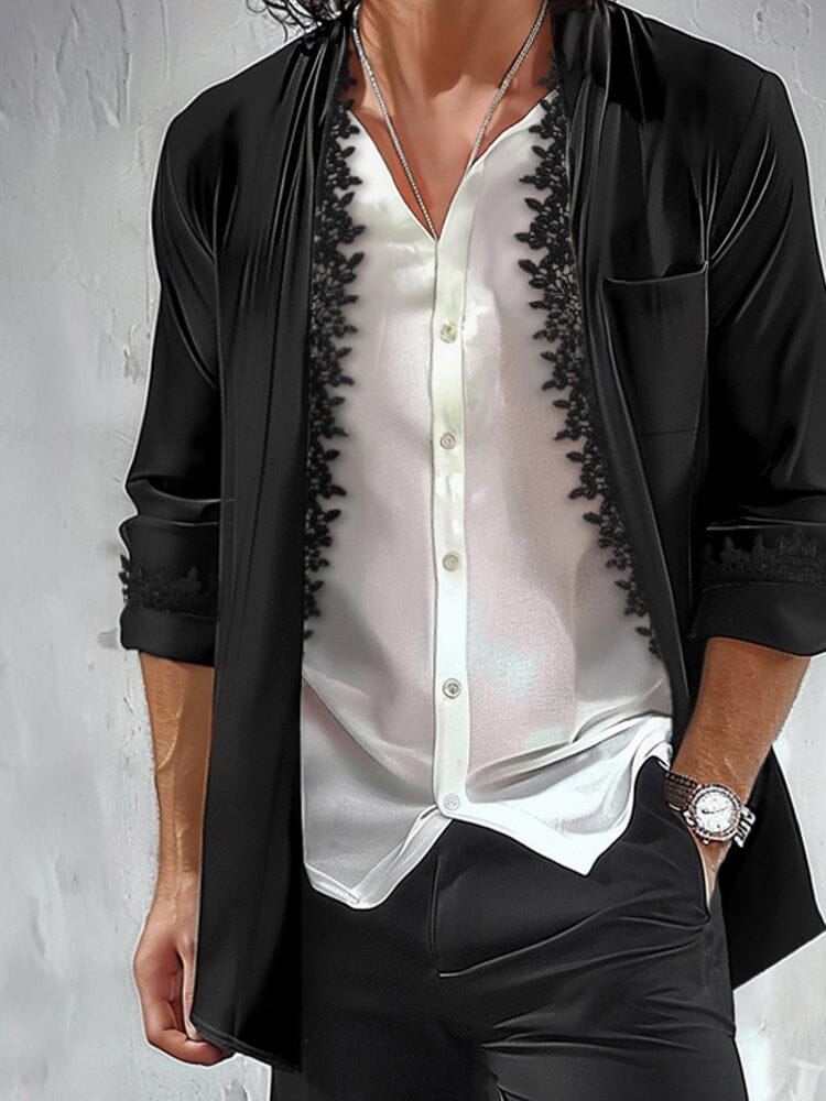 Elegant Lace Detail Blazer - Image 5