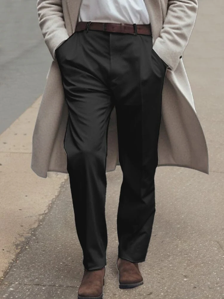 Elegant Simple Regular Fit Suit Pants - Image 2
