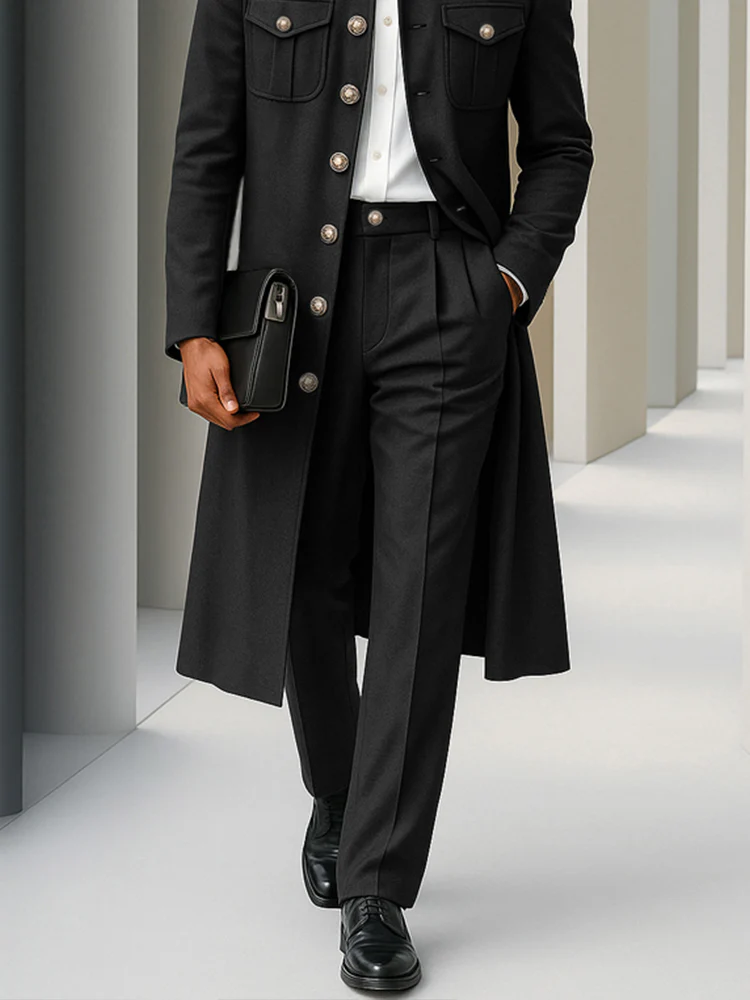 Elegant Smart Casual Coat Pants Set - Image 4