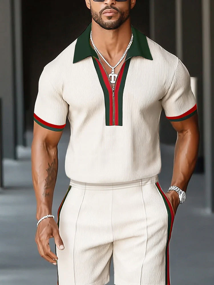 Elegant Stripe Textured Matching Set - Image 7