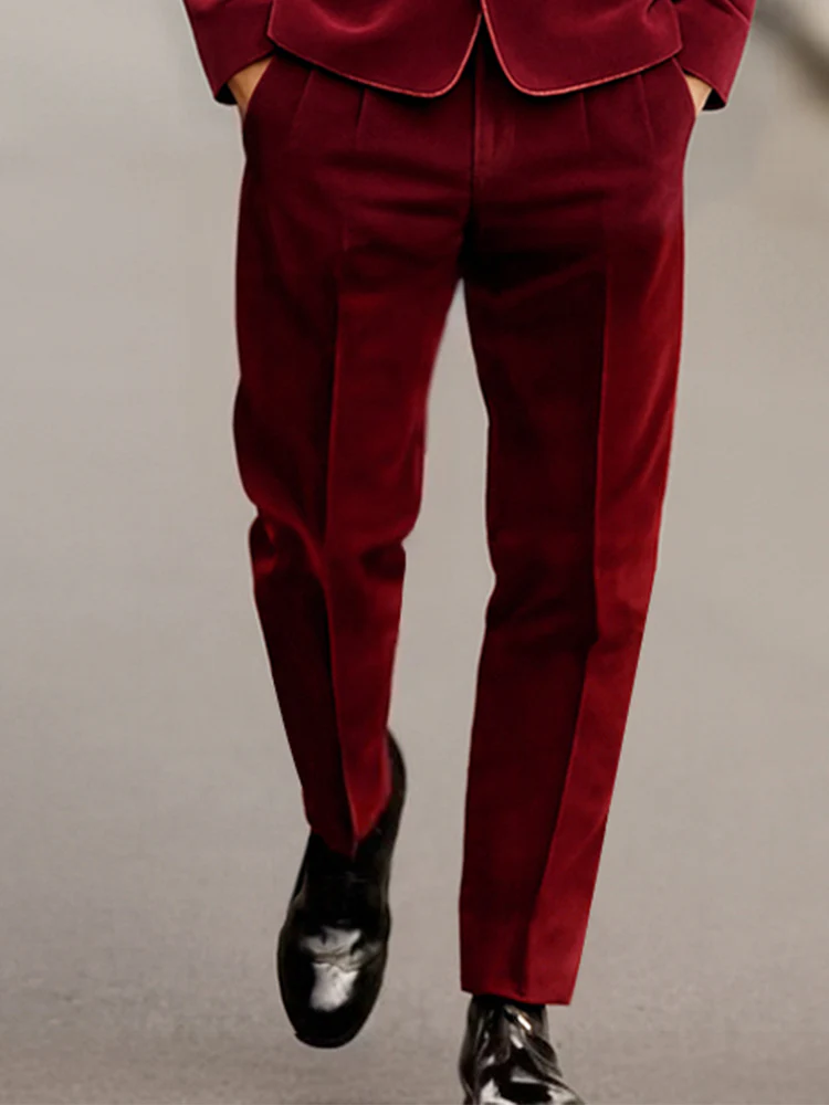 Elegant Velvet Blazer Jacket Pants Set - Image 4