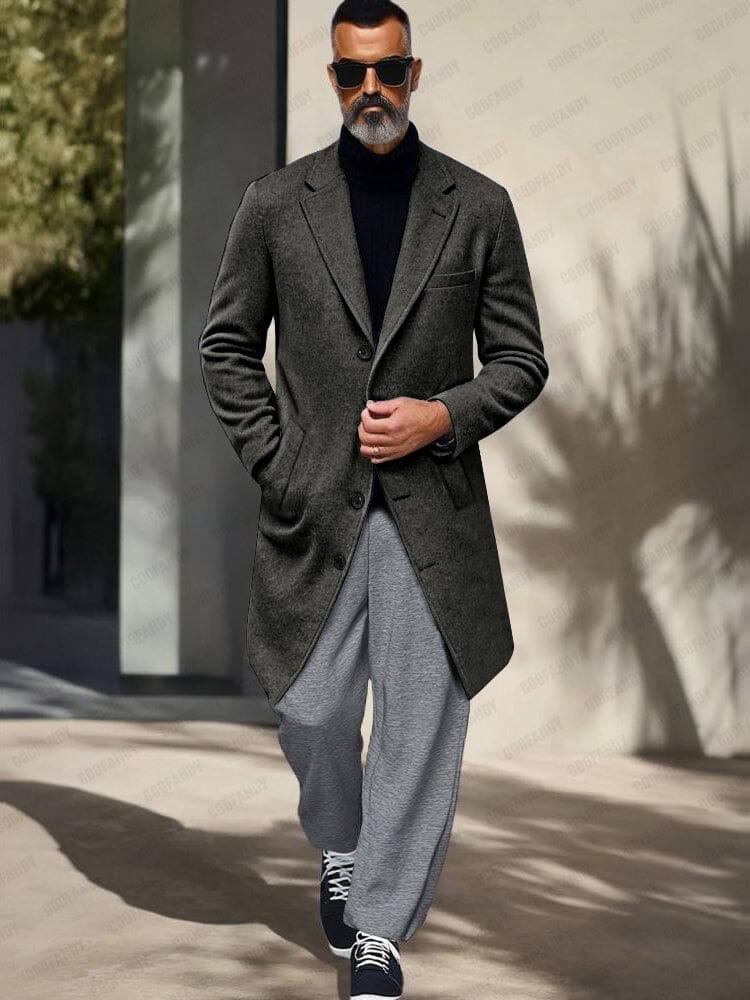 Elegant Warm Tweed Overcoat - Image 2