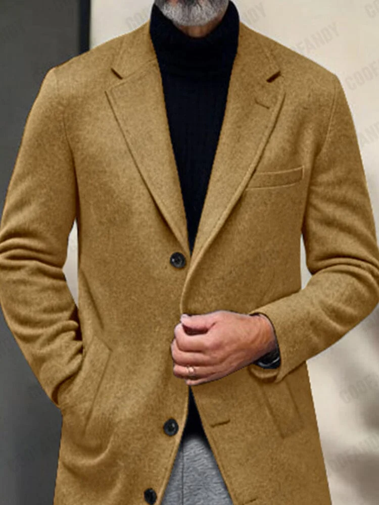 Elegant Warm Tweed Overcoat - Image 5