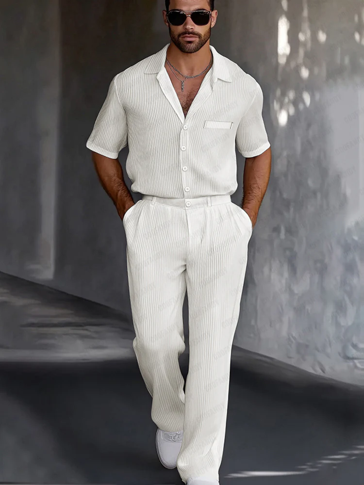 Elevated Casual Textured 2-Piece Set