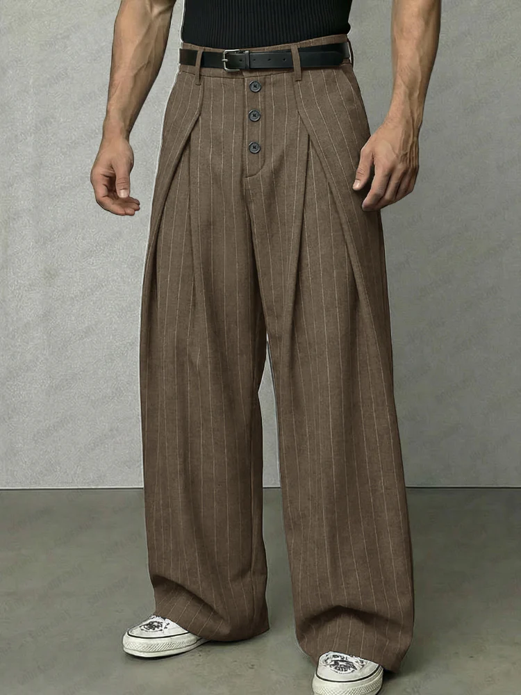 Essentail Stripe Wide-Leg Pants - Image 2