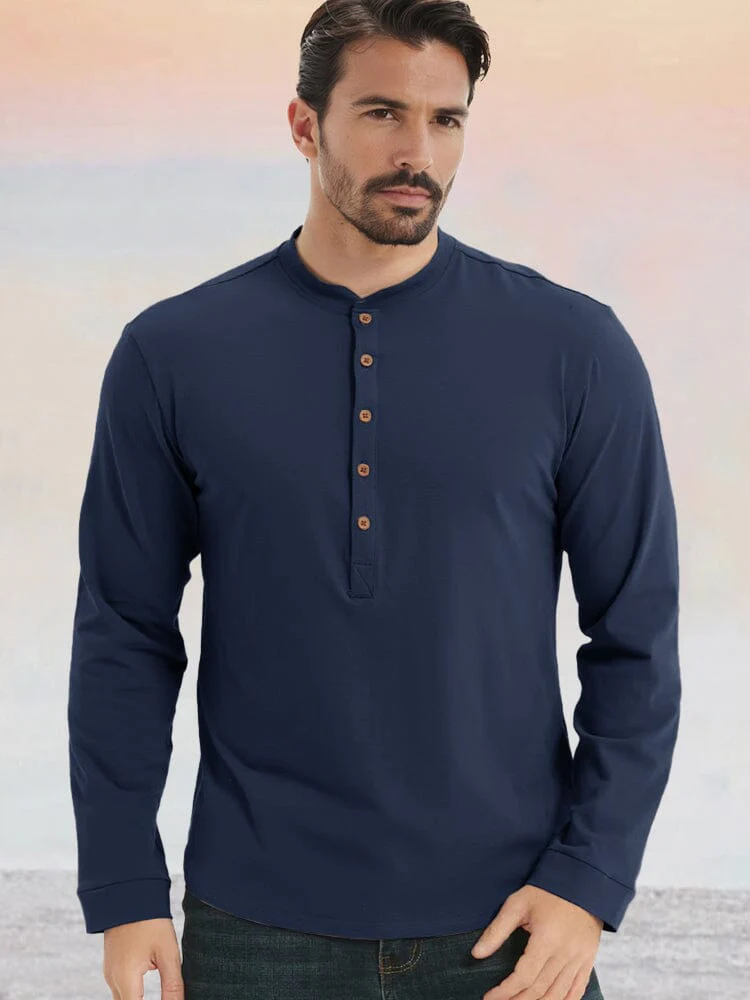 Essential 100% Cotton Henley Shirt - Image 4