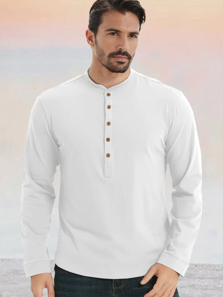 Essential 100% Cotton Henley Shirt - Image 5