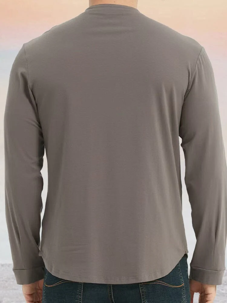 Essential 100% Cotton Henley Shirt - Image 7