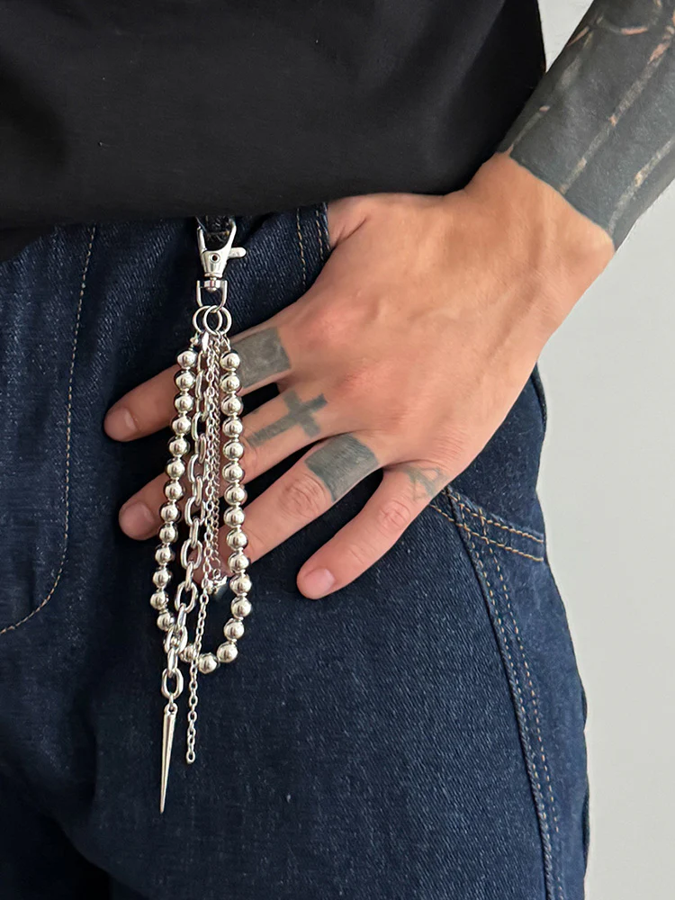 Essential Beads Rivet Wallet Chain Keychain Jeans Charm - Image 12