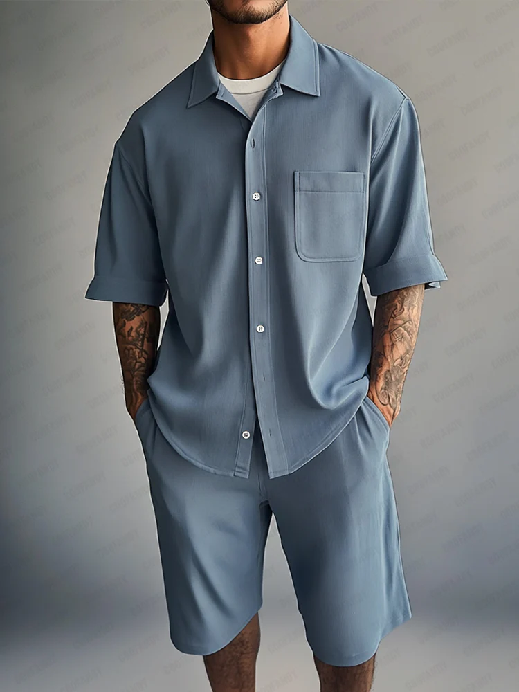 Essential Relaxed Fit Shirt Shorts Set