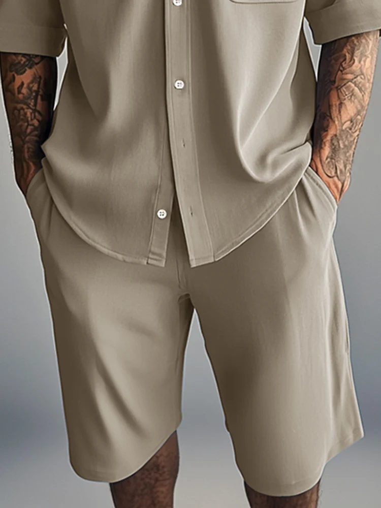 Essential Relaxed Fit Shirt Shorts Set - Image 4