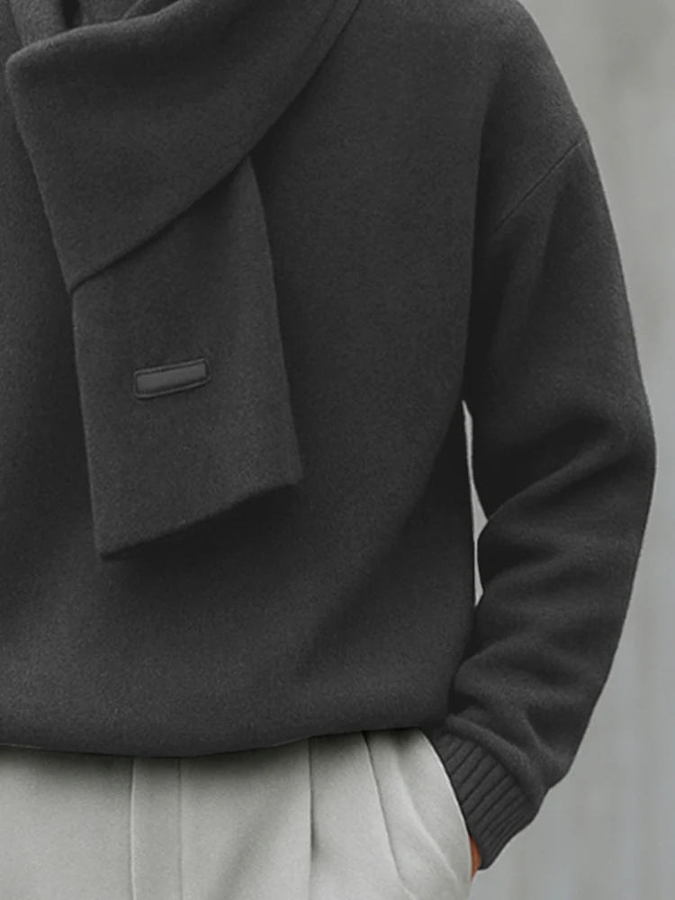 Essential Simple Knit Sweater and Scarf Set - Image 4